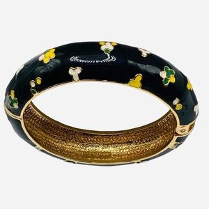 Vintage Ciner for MMA Hinged Black Enamel Bracelet